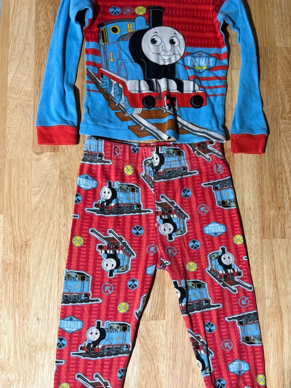 Thomas & Friends Red and Blue Train Graphic Pajama Set
